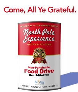 Food Drive Sponsored by North Pole Experience and Little America Hotel
