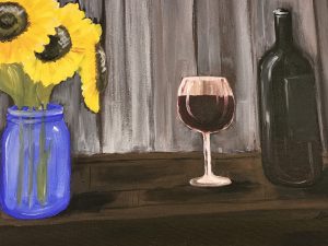 Painting Class with Creative Spirits and Annex Cocktail Lounge - Wine and Sunflowers