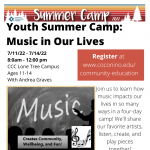 Summer Camp | Music in Our Lives (Ages 11-14)