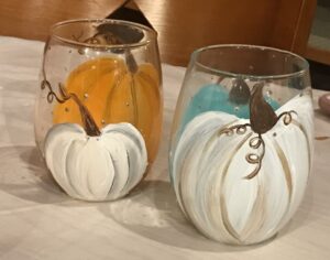 In Studio - Wine Glass Painting: Pumpkins