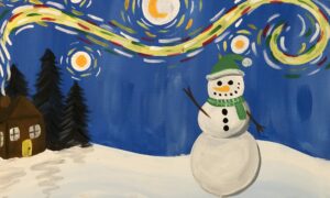 First Friday Artwalk 50% Starry Snowman - BYOB