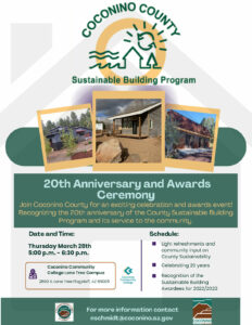 County Sustainable Building Program 20th Anniversary Celebration and Awards Ceremony